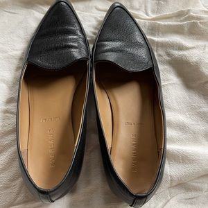 Everlane size 8.5 pointed toe black flats.